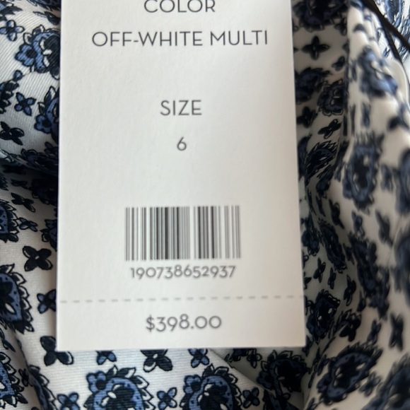 NWT Veronica Beard Blue and White Patterned Pants - Picture 5 of 5